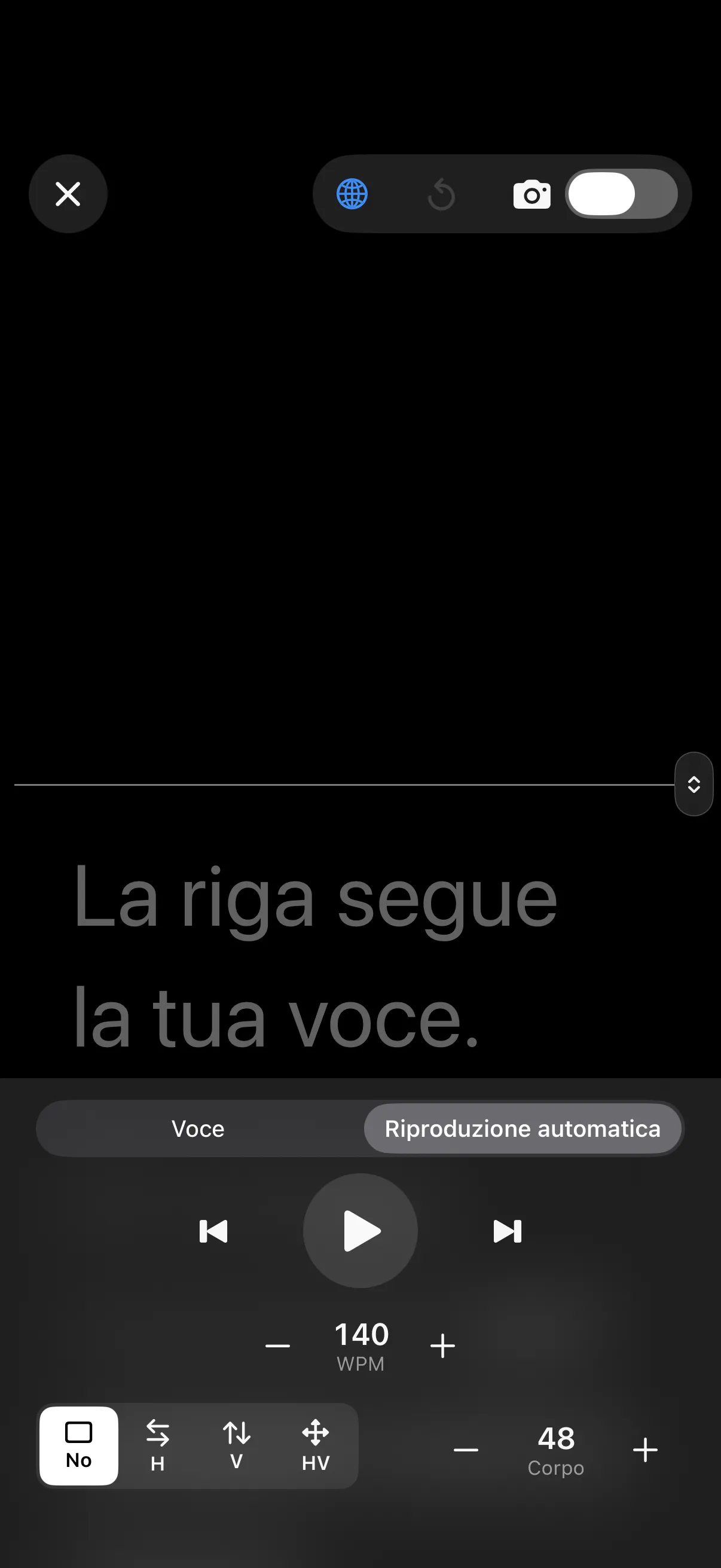 Autoplay a parole al minuto.